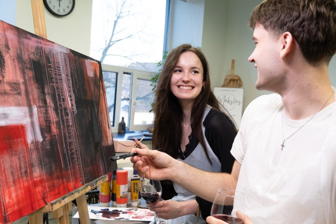 Painting master class for two - an idea for a creative date in Riga
