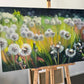 Pieneņu pūku pļava eļļas glezna 60 x 100 cm Ilvija Žeigure