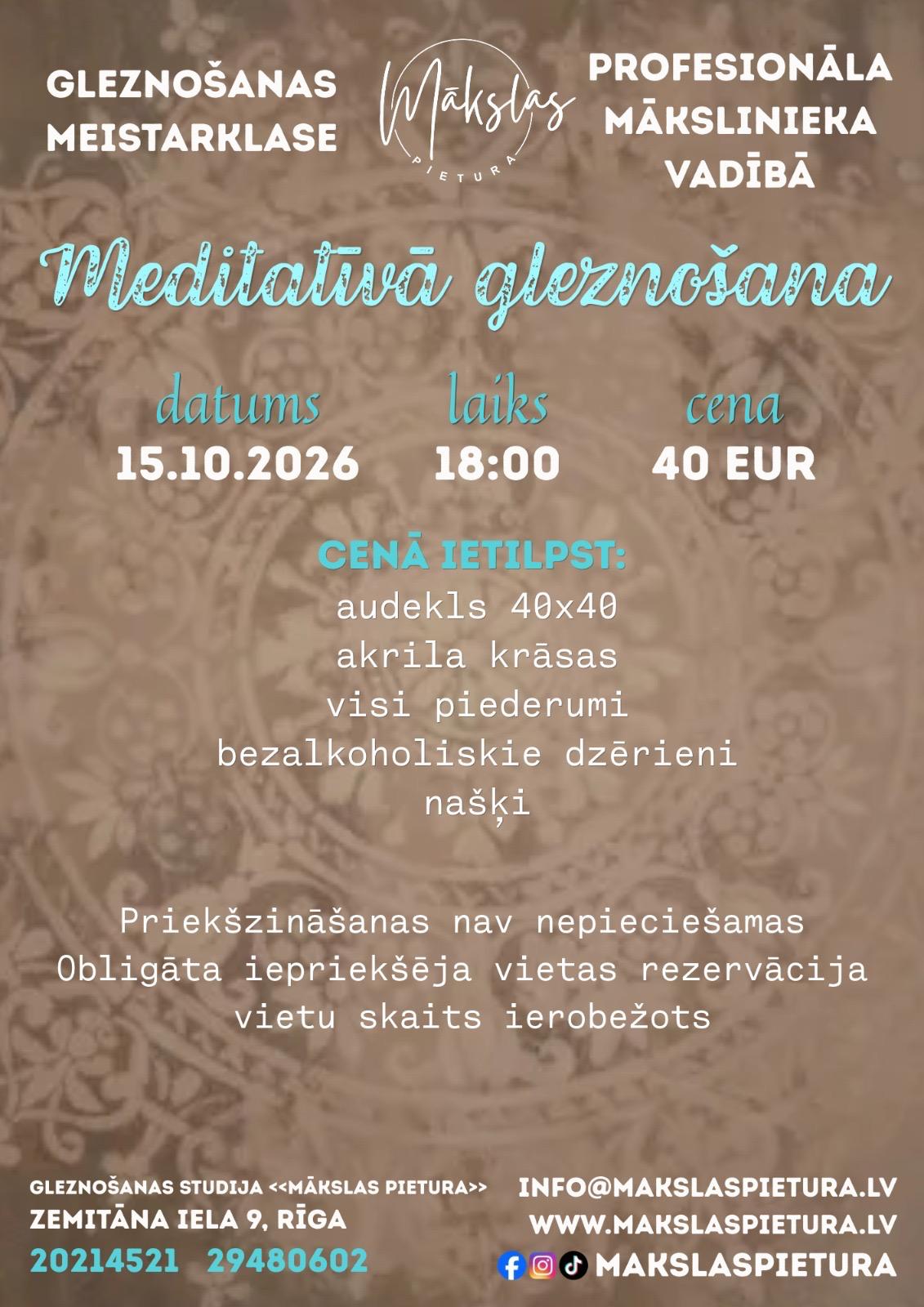 Meditative Painting Masterclass wellness center in Talsi