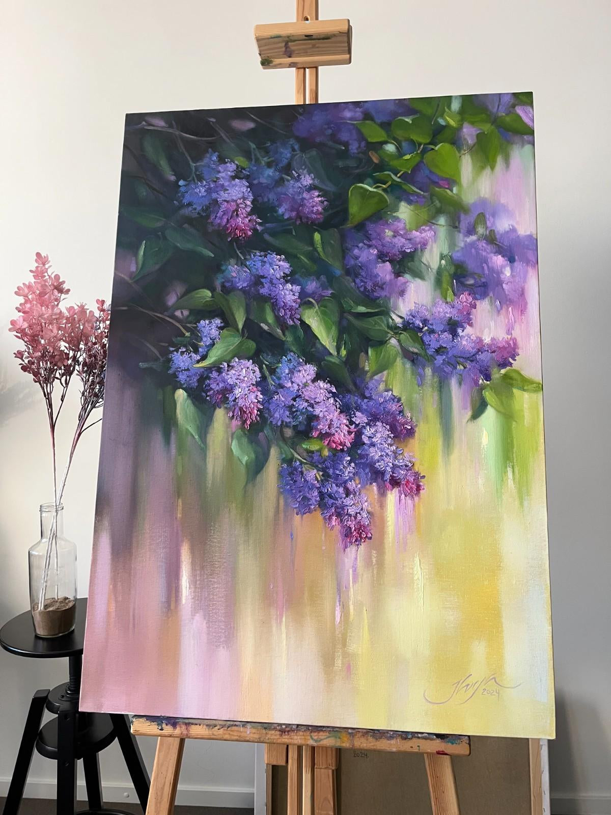 Ceriņu eļļas glezna uz audekla 70 x 100 cm Ilvija Žeigure