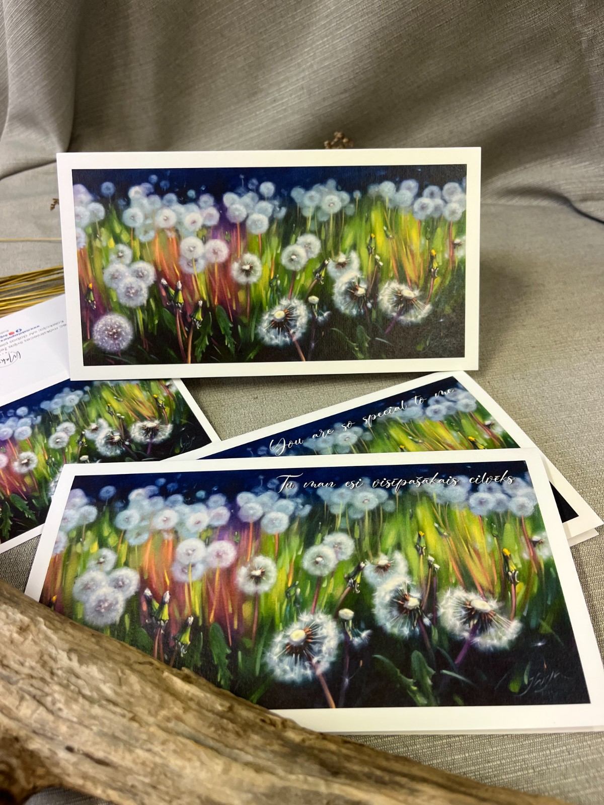 Greeting card “Dandelion fluff”