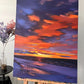 Ilvijas Žeigures eļļas glezna Saulriets pie jūras ziemas laikā 60 x 80 cm 