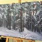 Ilvijas Žeigures glezna ar piesniguša meža dabas skatu  50 x 70 cm, uz audekla ar eļļas krāsām