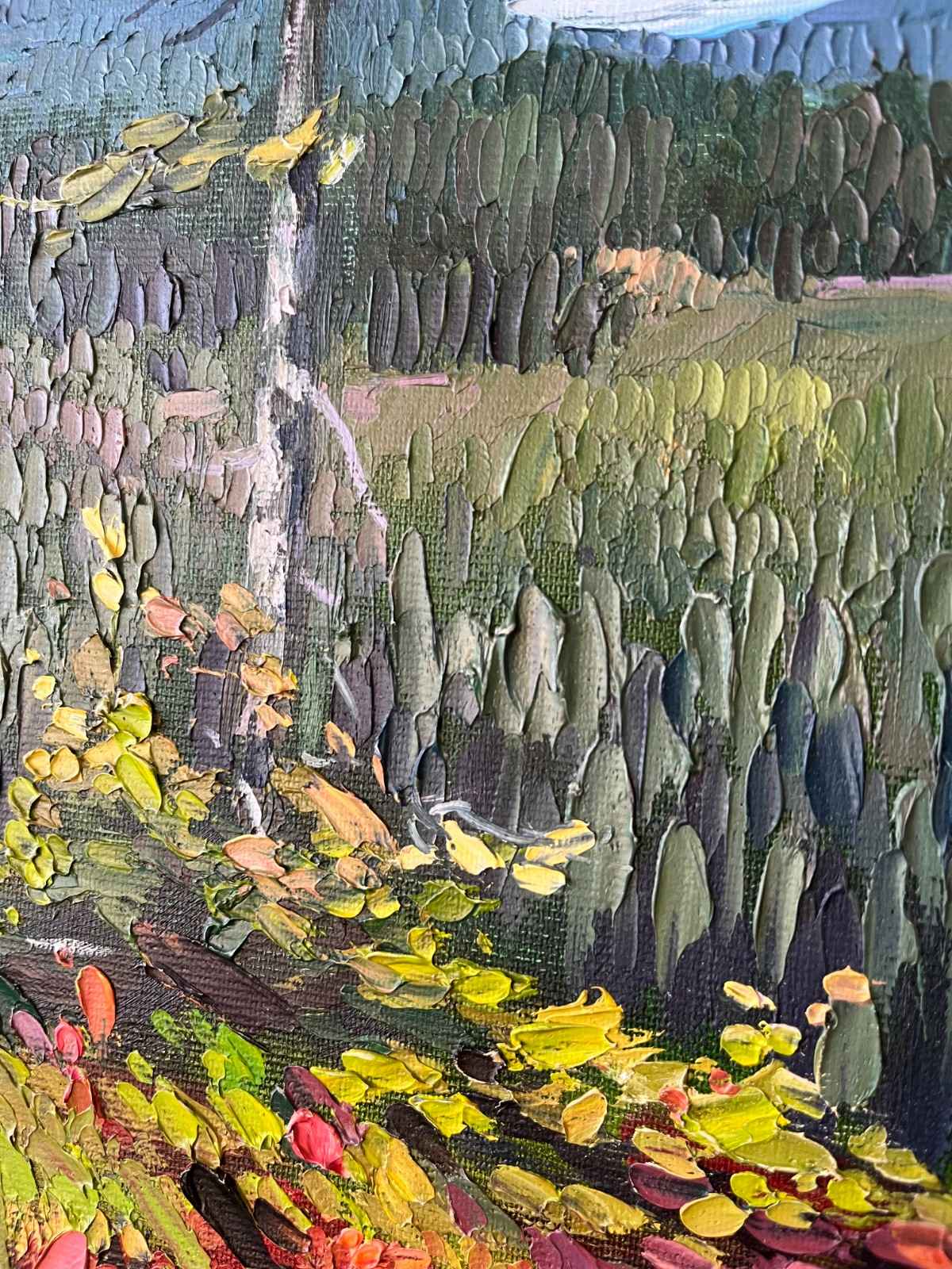Tāles gleznas fragments tuvplānā  izteikta faktūra